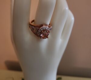 Bella Luce Rose Ring Morganite Cubic Zirconia Sterling Silver Size 10